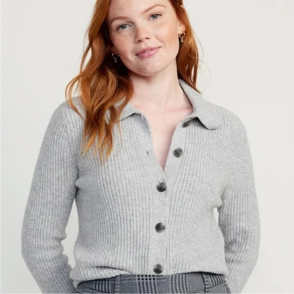 NWT OLD NAVY SoSoft Collared Cardigan Sweater Color: Heather Gray SIZE XX-LARGE - Picture 1 of 10